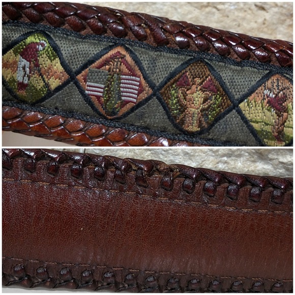 Onyx Brighton Belt Leather Mens Golf Brown Vintage - Picture 6 of 8